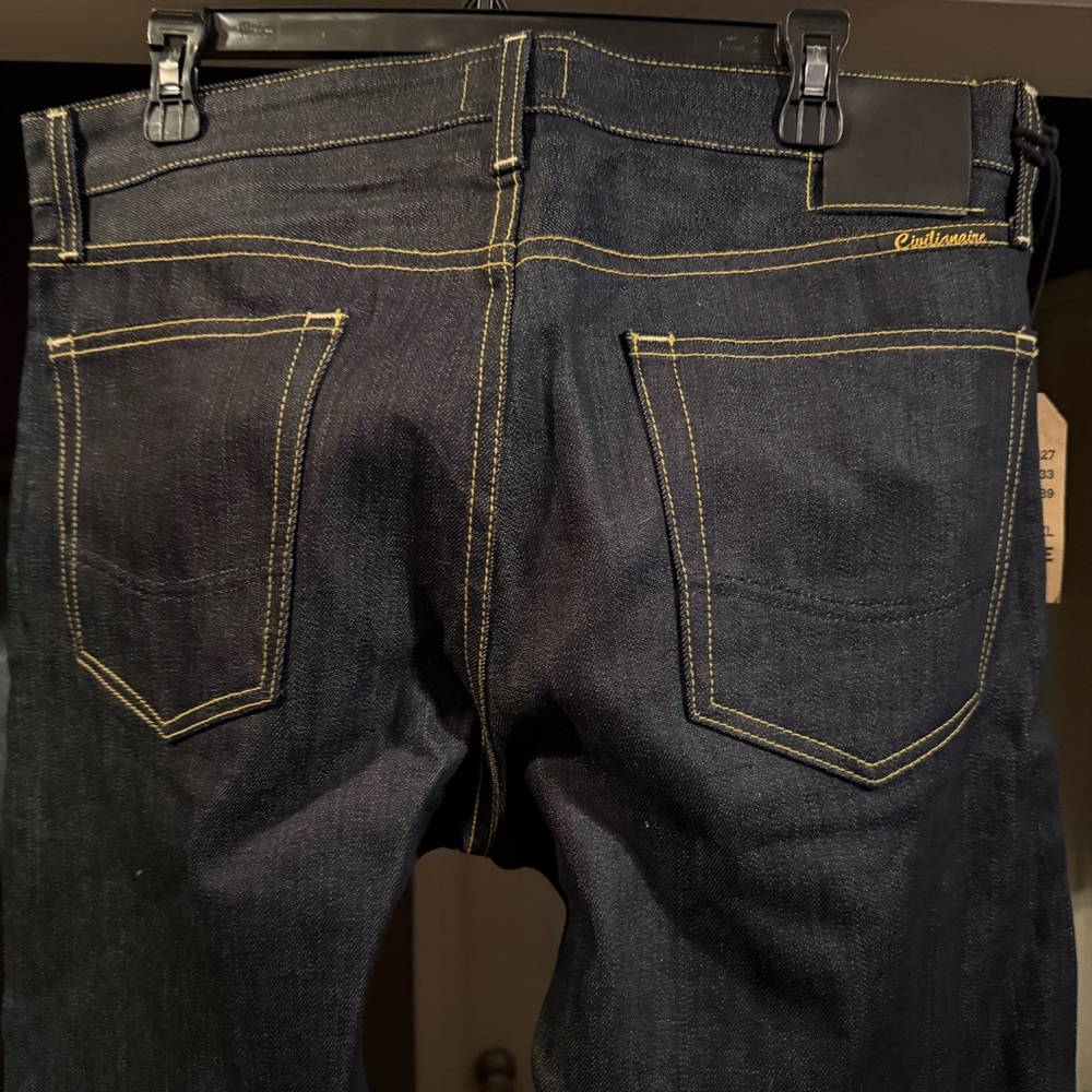 CIVILIANAIRE 11 oz Gold Selvage Denim Slim Jeans - Indigo - Mens SZ 35 - Picture 7 of 12